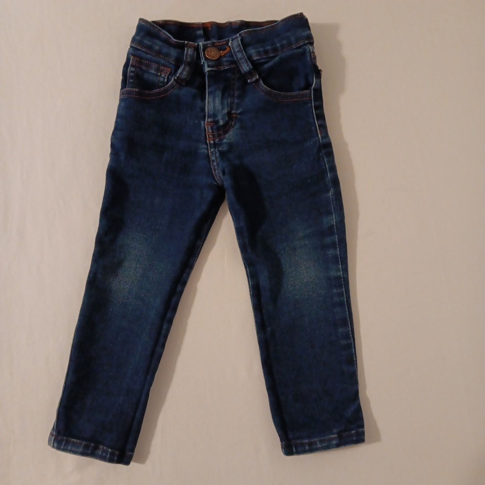 Levi's Jeans Girls Sz 2 Baby/Infant Stretch Skinny‎ Dark Wash Denim Zipper